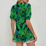 Lumento Women Sexy V Neck T Shirt Casual Summer Floral Print Tunic Tops Blouse