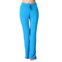 Women's Slim Yoga Pants Trousers Fitness Sports Flared Pants Leggings Drawstring