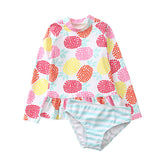 Two-Piece Baby Toddler Girls Rash Guard Swimsuit Swim Tops + Swim Briefs Swimwear Multi-style