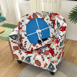 2Pcs Tub Club Chair Cover Elastic Slipcover + Cushion Cover Furniture Protector