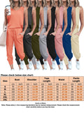 Women's Tracksuit Set Sleeveless Tops + Pants Trousers Sports Fitness Loungewear