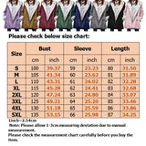 Women's Solid Color Hooded Neck Long Sleeve Fall Winter Hoodie Button-up Pockets