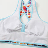 Women Sexy Swimwear V Neck Sleeveless Skirt Set Bow Tie Casual Bathing Suit High Waist Backless Swimdress Ruffle Hem Holiday Summer