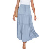 Women Plearws Long Maxi Skirts Tiered Ruffle Swing Skirts Summer Beach Boho Skrit