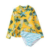 Two-Piece Baby Toddler Girls Rash Guard Swimsuit Swim Tops + Swim Briefs Swimwear Multi-style