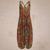 Long Romper Women V Neck Tank Tops Long Jupmsuits Loose Waist One Piece Bodysuit
