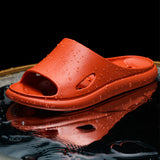 Unisex Solid Color Slippers Backless Beach Shower Backless Open Toe Casual Shoes