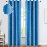 Grommet Blackout Curtain Panels Dinosaur and Stars Print Room Darkening Curtain Drapes for Girls Room Kids Bedroom