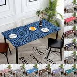 Rectangle Tablecloth Oil-Proof Waterproof Elastic Edge Table Cloth Cover Decor