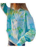 Women's Tie Dye Hoodie Long Sleeve Hooded Sport Gym Casual Loose Sweatshirt Tops