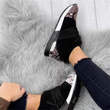 Women's Snake Pattern Breathable Sneakers Fashion Lace Up Casual Athletic Shoes