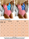 Women 4th Of July Swimming Suit Tummy Control Backless One Piece Swimsuit Independence Day Padded Swimwear Scoop Neck Hot Spring Beach