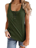 Women's Casual Solid Sleeveless Vest Tank Top Loose T-Shirt Blouse Tops Buttons