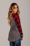 Plus Size Women Casual Long Sleeve Plaid Check T Shirt Ladies V Neck Tops Blouse