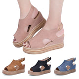 Women's Increase Height Sandals Buckle Wedge Sandal Open Toe Platform Sandals