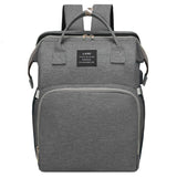 Large Backpack Diaper Bag with Changing Station, Foldable Crib Baby Bed Mommy Travel Nursing Bag Waterproof Tote Shoulder Nappy Bag Bottle Insulated Bag