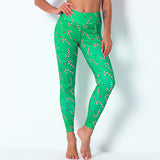 Ladies Christmas High Waist High Elastic Yoga Pants Sports Running Fitness Pants