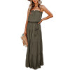 Women's Strapless Maxi Dress Tube Top Bandeau Sleeveless A-Line Dress Sundress