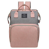 Large Backpack Diaper Bag with Changing Station, Foldable Crib Baby Bed Mommy Travel Nursing Bag Waterproof Tote Shoulder Nappy Bag Bottle Insulated Bag