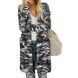Women's Long Sleeve Side Pockets Jackets Tops Camouflage Coats Outdoor Cardigans