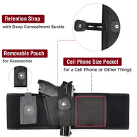 Ruggens Belly Band Holster for Concealed Carry - Breathable Neoprene Waist Holster for Men and Women Fits Glock, Ruger LCP, S&W M&P 40 Shield Bodyguard, Sig Sauer, Ruger, Kahr, Beretta, 1911, etc