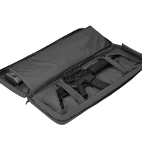 Ruggens Double Long Rifle Gun Case Bag Tactical Rifle Backpack Pistol Soft Firearm Transportation Carbine Case - Lockable Compartment 46" Black