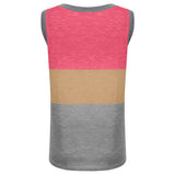 Women Color Block Tank Tops Sleeveless V Neck Summer Casual Tee Shirt Loose Tees