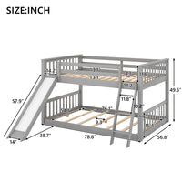 Gplesas Teens Adults Kids Heavy Duty Full Over Full Full-Length Guardrail No Box Spring Needed Bunk Beds Frame With Convertible Slide And Ladder Space-Saving