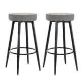 Gplesas Durable Barstool Round Shape Mordern Chairs 2-Pcs Set Sturdy Bar Stools Furniture Counter Kitchen