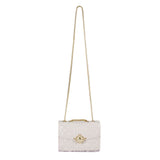 Women Fashion Quilted Crossbody Bag Leather Small Shoulder Handbag Satchel Purse with Metal Chain Strap