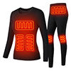 Ploreser Heated Underwear Shirt with Pants Washable USB Charging Electric Thermal Heating Insulated Clothes with 3 Level Temperature Setting Cold-Proof Underwear Men/Women Outdoor Winter Heating