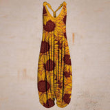 Long Romper Women V Neck Tank Tops Long Jupmsuits Loose Waist One Piece Bodysuit