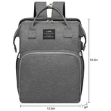 Large Backpack Diaper Bag with Changing Station, Foldable Crib Baby Bed Mommy Travel Nursing Bag Waterproof Tote Shoulder Nappy Bag Bottle Insulated Bag