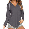 Pullover Hoodies Tops Long Sleeve for Women V Neck Drawstring Hooded Shirts Blouses Tunic Ladies Autumn Solid Color Sweatshirt S-XXXL