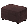 Dustproof Stretch Velvet Ottoman Slipcover Elastic Rectangle Footstools Covers Removable Soft Foot Stool Furniture Protector for Living Room, Bedroom