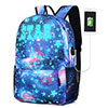 Men Women Backpack Large Capacity College Leisure USB Charging Port Waterproof