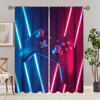 Goory Adults Teens Gamepad Bedroom Curtains Video Game Player Window Curtains for Kids Boys Modern Gamer Window Treatments Drapes Decor Living Room Darkening Curtains