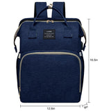 Large Backpack Diaper Bag with Changing Station, Foldable Crib Baby Bed Mommy Travel Nursing Bag Waterproof Tote Shoulder Nappy Bag Bottle Insulated Bag