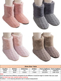 Women Fur Lined Knitted High Top Cotton Soft Shoes Slip On Comfortable Cotton Slippers