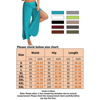 Women Electric Waist Baggy Harem Pants Hippie Yoga Gym Pants Trousers High Slit