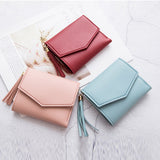 PU Leather Tassels Trifold Wallet Credit Card Holder Money Clutch Purse Handbag