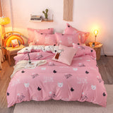Kid Cartoon Bedding Set Cow Print Duvet Cover Black White Comforter Cover Milk Cow Animal Bedspreads Cover 3 Pcs Queen Size, Reversible Plaid Grid Toddler Teen Boys Girls Room Decor