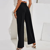 Women Elastic Waisted Wide Leg Loungewear Ladies Baggy Long Pants High Waist Lounge Harem Casual Loose Palazzo Pants