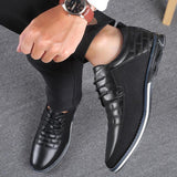 Mens Pointed Toe Loafers Leather Formal Business Dress Shoes