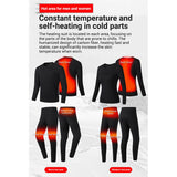 Ploreser Heated Underwear Shirt with Pants Washable USB Charging Electric Thermal Heating Insulated Clothes with 3 Level Temperature Setting Cold-Proof Underwear Men/Women Outdoor Winter Heating