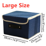 Large Collapsible Storage Bins Linen Fabric Foldable Storage Boxes Organizer Containers Baskets Cube with Cover for Home Bedroom Closet Office Nursery