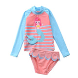 Two-Piece Baby Toddler Girls Rash Guard Swimsuit Swim Tops + Swim Briefs Swimwear Multi-style