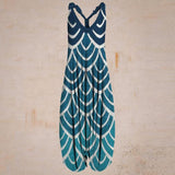 Long Romper Women V Neck Tank Tops Long Jupmsuits Loose Waist One Piece Bodysuit