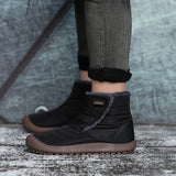 Women Men Winter Ankle Bootie Non-Slip Short Boots Slip On Outdoor Shoes