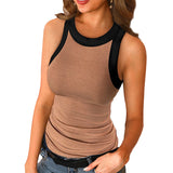 Women's Sleeveless Plain Vest Tank Tops Ladies Cami Summer Basic Blouse T-Shirt